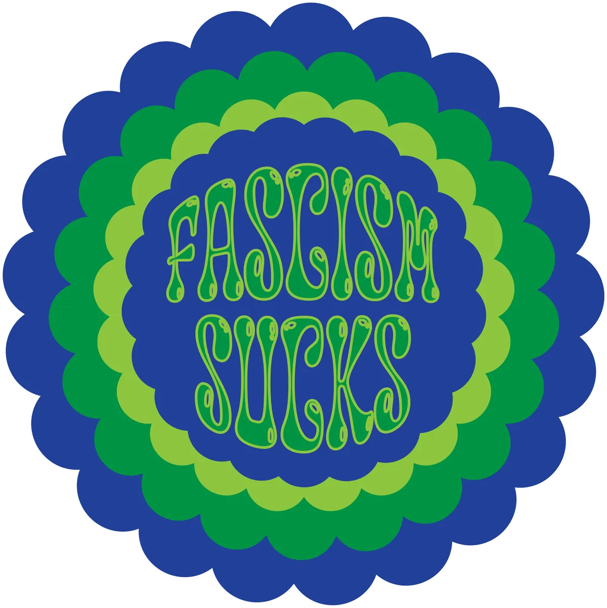 Fascism Sucks: Starburst, Green & blue