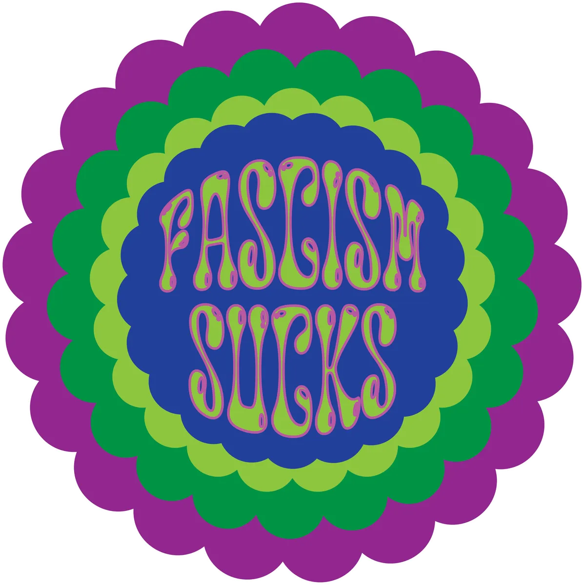 Fascism Sucks: Starburst, Green & magenta