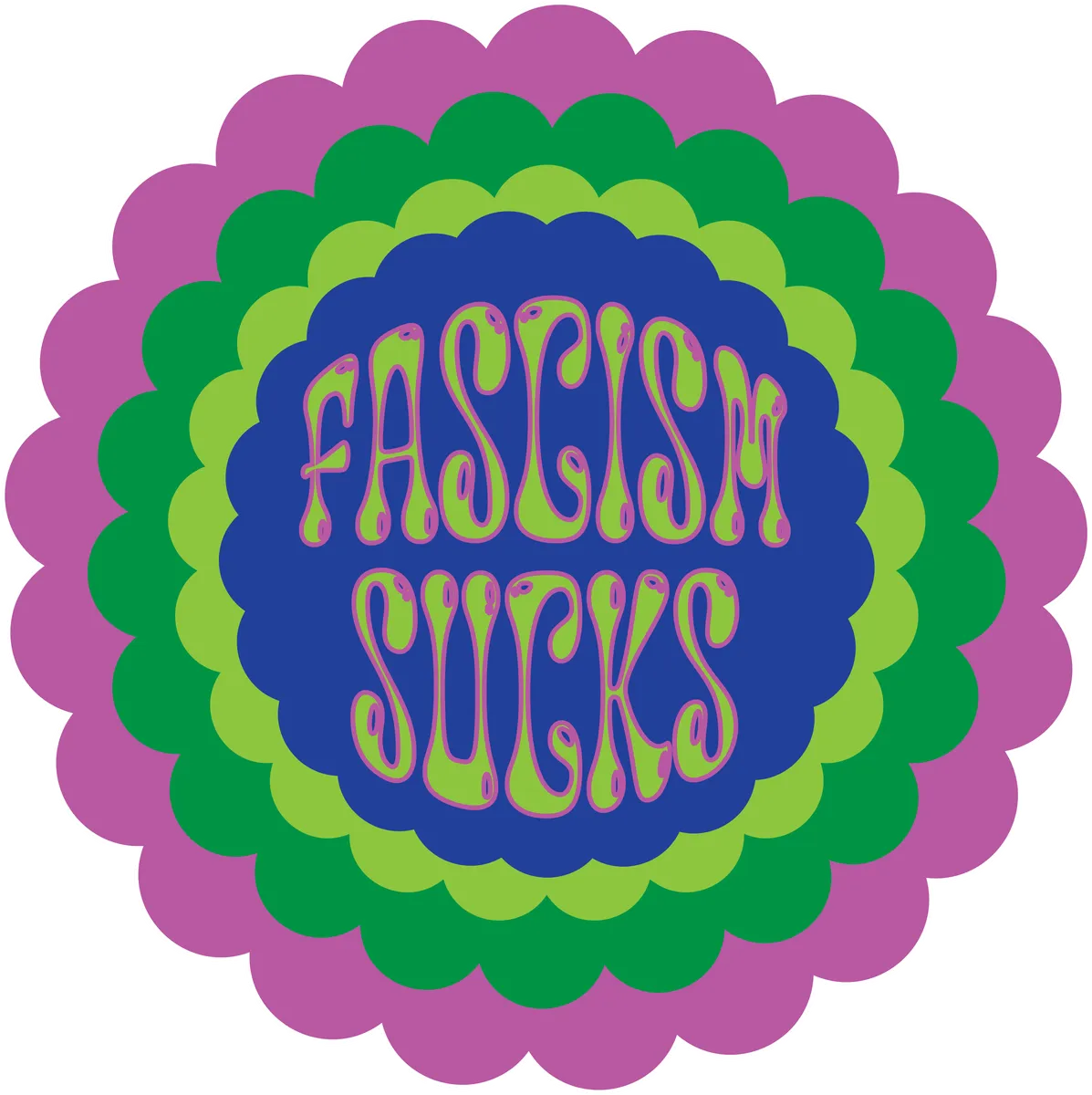 Fascism Sucks: Starburst, Green & pink