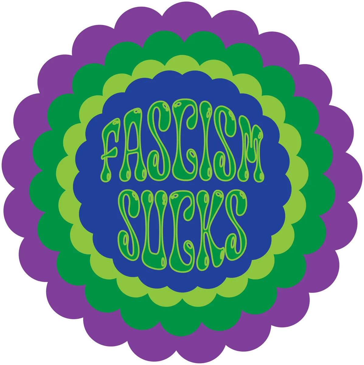 Fascism Sucks: Starburst, Green & purple