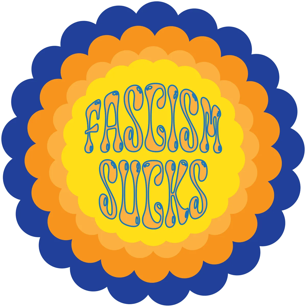 Fascism Sucks: Starburst, Yellow & blue