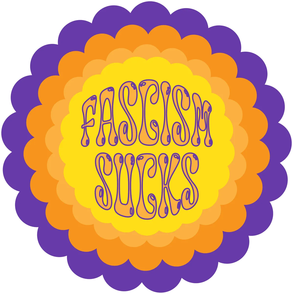 Fascism Sucks: Starburst, Yellow & grape