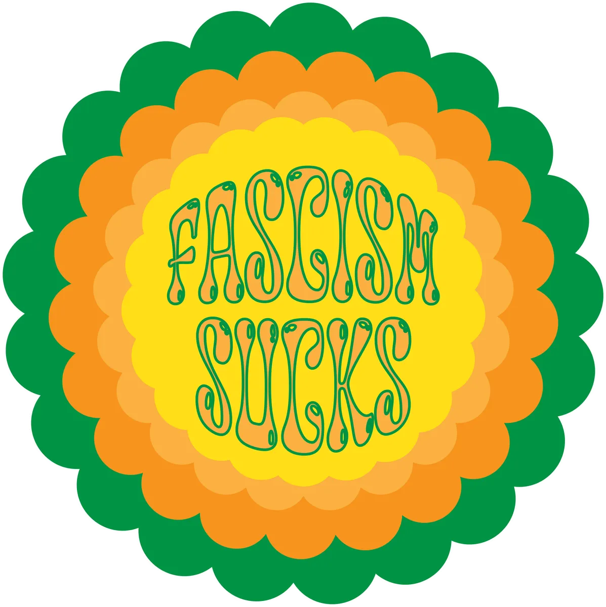 Fascism Sucks: Starburst, Yellow & green