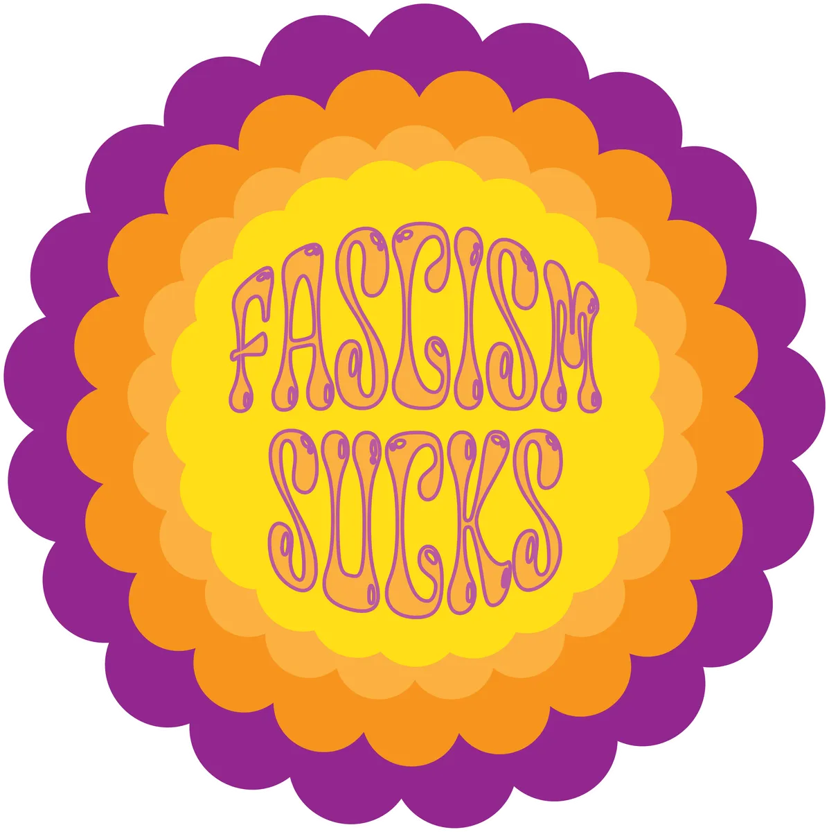 Fascism Sucks: Starburst, Yellow & magenta