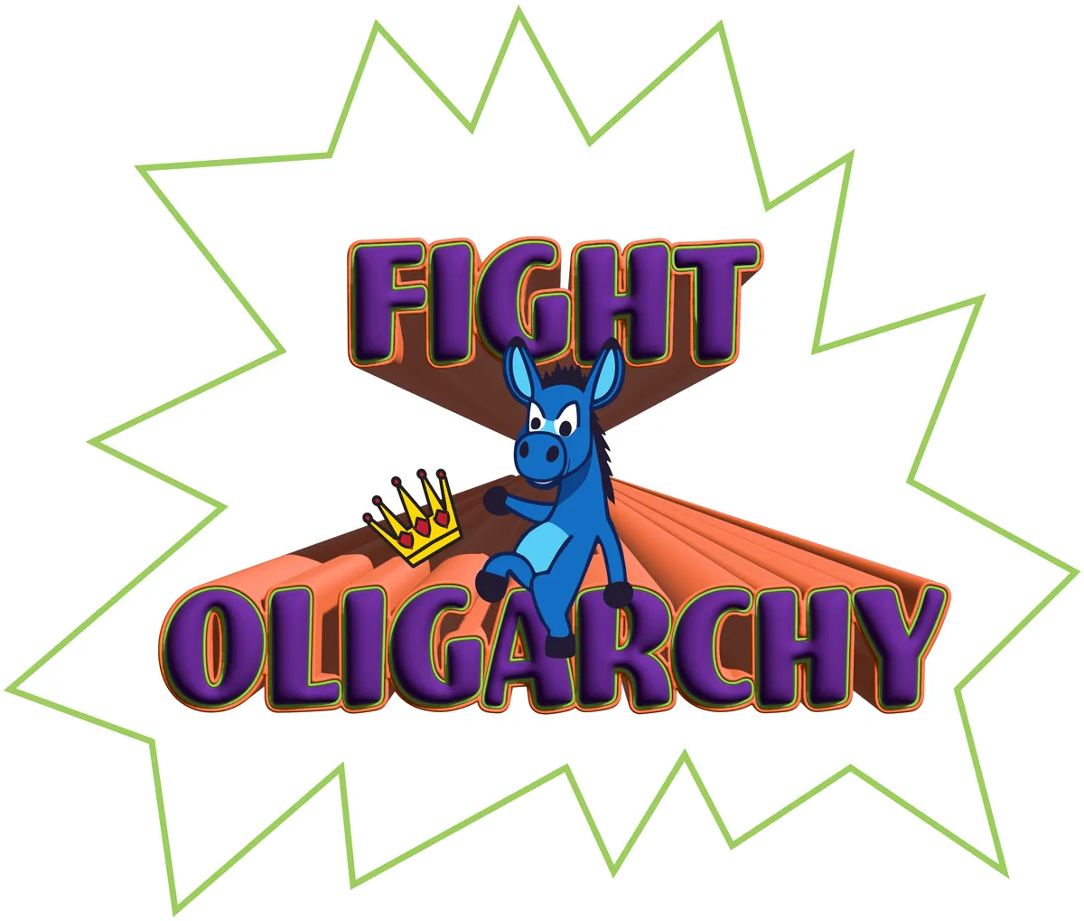 Fight Oligarchy, Dark purple & orange