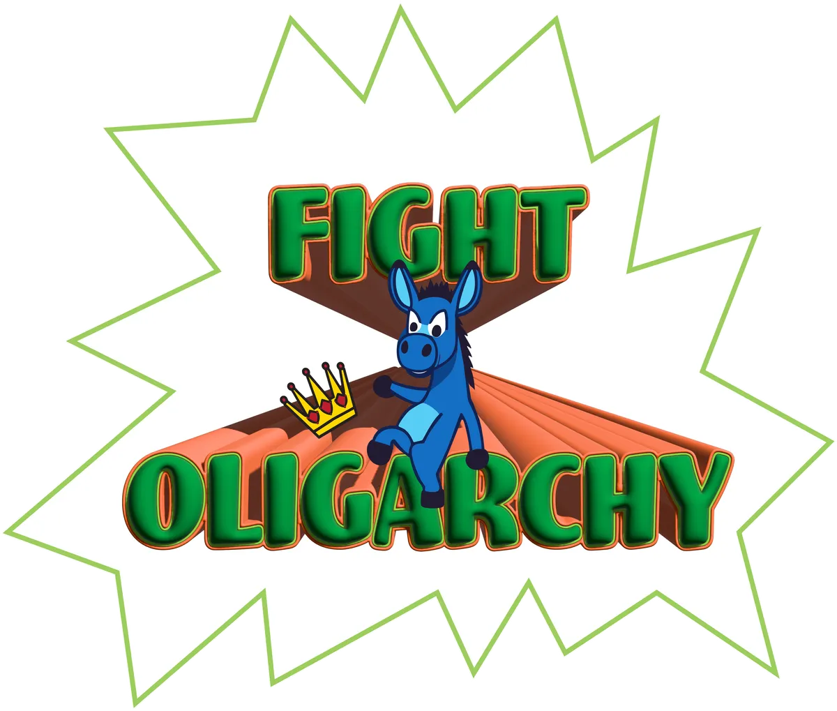 Fight Oligarchy, Green & orange