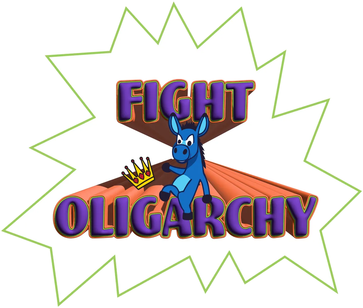 Fight Oligarchy, Purple & orange