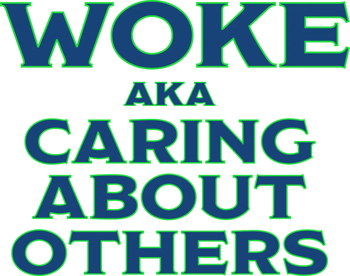 WOKE aka Caring About Others, Navy & green
