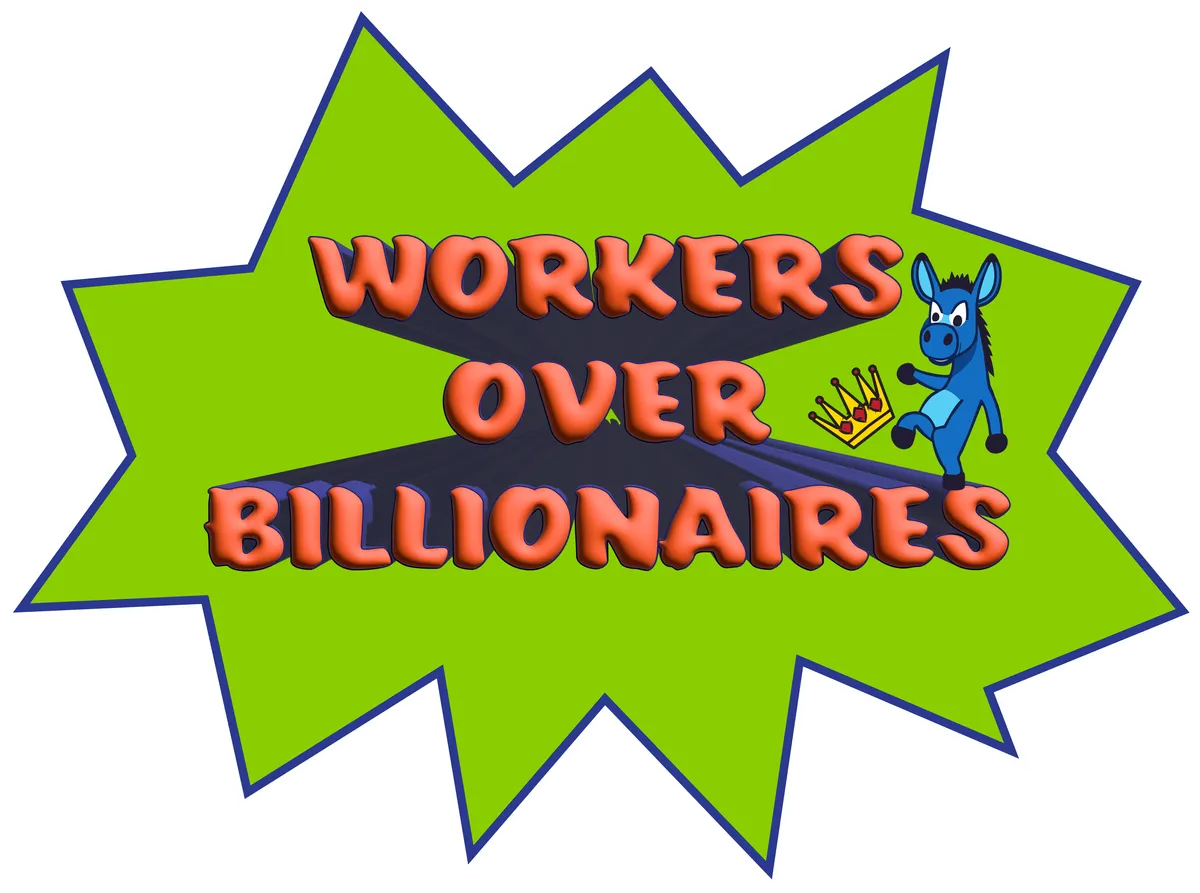 Workers Over Billionaires: POW!, Orange & blue