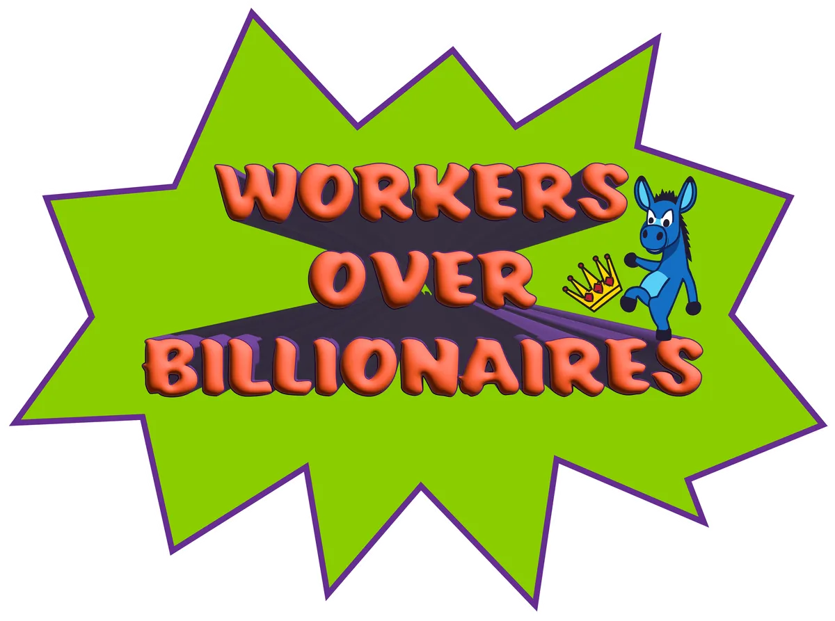 Workers Over Billionaires: POW!, Orange & purple